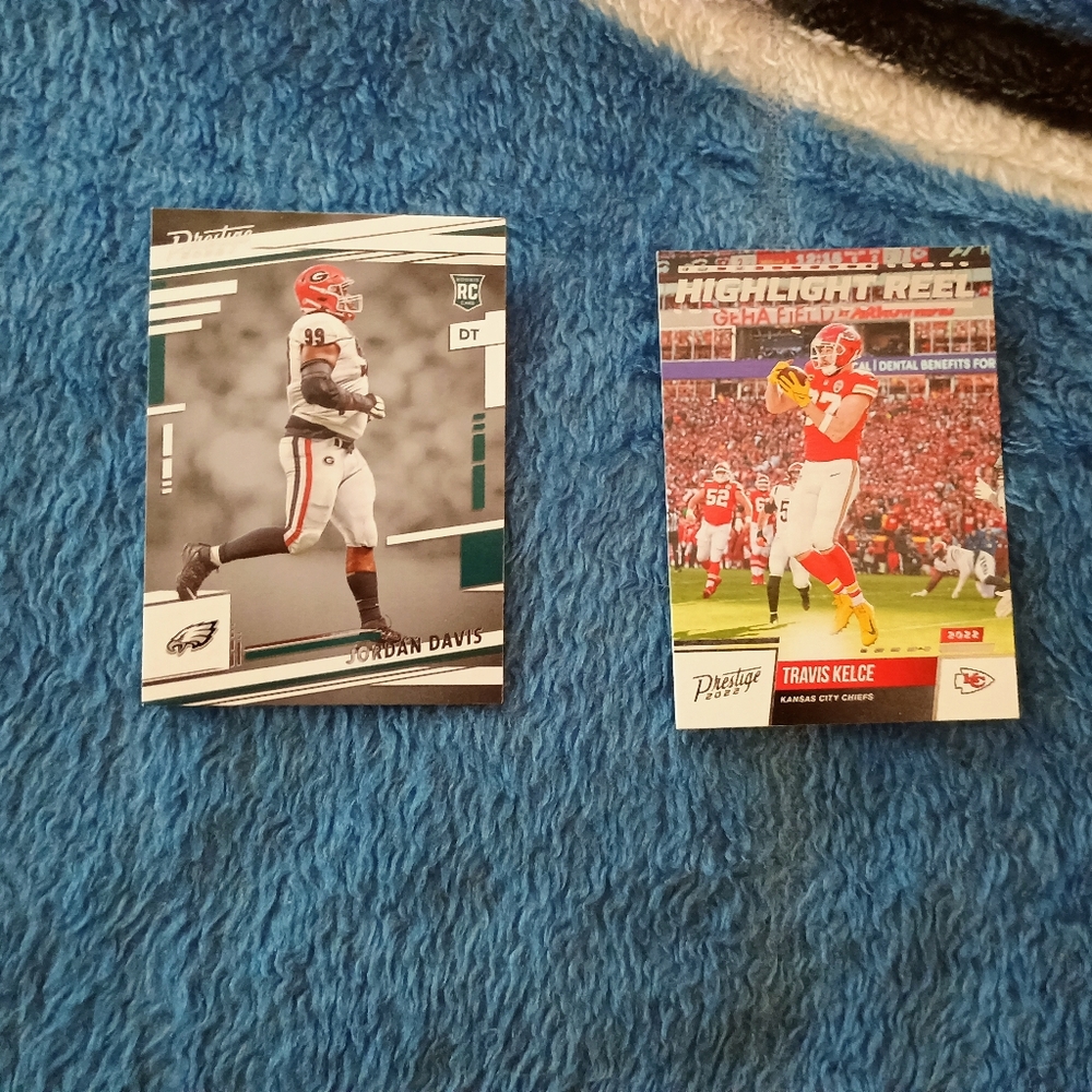 Panini 2022 prestige Jordan Davis / Travis Kelce rookie cards
